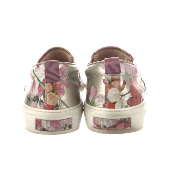 Gucci GG Supreme Monogram Blooms Slip On‎ Low Sneakers Woman Sz 39.5 Pink - Picture 2 of 6